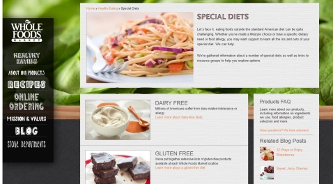 whole foods webpage